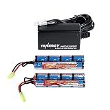 Tenergy Combo Charger and 2 Pack 9.6V NiMH 1600mAh Rechargeable Butterfly Battery Packs with Mini Tamiya Connector for Airsoft AEGs
