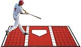 ZEALFEEL Baseball and Softball Hitting Mat, 7mm Thickened, Anti-Curl Reinforced Edge Wrapping Batting Mat with Grid Alignment, Anti Slip TPR Base, Home Plate Mat for Garage Backyard, 6.5x4 ft