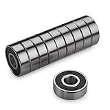 Precision 608 RS ABEC 9 Bearings for Scooters,Longboards and Skateboards (Pack of 10 PCS) (Black)