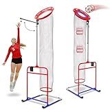 Patented 2in1 Volleyball Setter Training Net Equipment & Vertical Jump Tester Trainer. Setting Target for Jumping Setters Trainers, High Measurement Tool Pole Set for Vollyball Pass Indoor Practice
