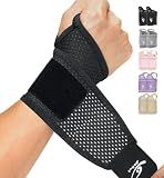 HiRui 2-Pack Ultra-Thin Mesh Wrist Wraps - Breathable, Adjustable Wrist Support for Workouts & Daily Use - Unisex Wrist Brace for Pain Relief, Tendonitis, Carpal Tunnel - One Size Fits All (Black)