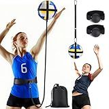 TOBWOLF Volleyball Serve Trainer Spike Trainer Kit, Solo Practice Volleyball Training Equipment Aid with Adjustable Waist Belt/Ball Pouch/Hand Strap for Serving, Hitting & Spiking with Ease