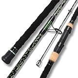 Fiblink Surf Fishing Rod,Carbon Fiber Spinning Surf Rod,2Piece/3Piece/4Piece Travel Fishing Rod,Green Camouflage Pattern Design,Surf Fishing (9'6" - Medium Heavy - 15-30lb - 3pc)