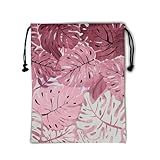 GAIIIIYOU Palm Leaves Gymnastics Grip Bags Pink Lightweight Athlete String Bag for Women Outdoor Grips