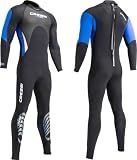 Cressi Morea 3 mm Man Monopiece Wetsuits, Black/Blue, XL