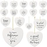 Vercraft 10 Pcs Team Ornaments Bulk Team Appreciation Gifts for Coworkers Hanging Ceramic Tree Ornaments Inspirational Work Group Gifts for Office Employees Staff Thank You Hanging Decorations