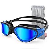 ZIONOR Swim Goggles, Upgraded G1 Polarized Swimming Goggles Anti-Fog for Adult Men Women A1 (Polarized + Mirror Blue)