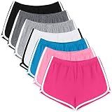 URATOT 7 Pack Womens Cotton Shorts, Dolphin Booty Athletic Gym Sports Shorts for Yoga Lounge Running