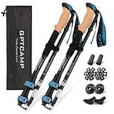 GPTCAMP Walking Sticks,Trekking Poles Collapsible Hiking Poles,Lightweight Folding Travel Walking Pole for Men Women,2pc Adjustable Hiking Stick with EVA Foam Grips for Backpacking,Blue
