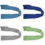 4 Packs Cooling Towel (40"x 12"), Ice Towel, Microfiber, Soft Breathable Chilly Towel Stay Cool for Yoga, Sport, Gym, Workout, Camping, Fitness, Running, Workout & More Activities (Multicolor)