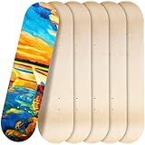 Honoson Blank Skateboard Decks Maple Skateboard Deck 7 Ply Wooden Skate Decks Natural Wood Double Tail Plain Concave Light Deck Bulk for Art Painting Home Decoration