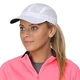 TrailHeads Women's Race Day Performance Running Cap, Lightweight & Quick Drying Mesh Sports Hat with Reflective Trim - White