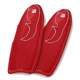 Flexible Flyer Winter Lightning Snow Sleds for Kids and Adults (2-Pack, Red) - 48 Inch Toboggan Style Plastic Sled with Hard Bottom for Fast, Smooth Rides - 1 or 2 Riders