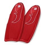 Flexible Flyer Winter Lightning Snow Sleds for Kids and Adults (2-Pack, Red) - 48 Inch Toboggan Style Plastic Sled with Hard Bottom for Fast, Smooth Rides - 1 or 2 Riders