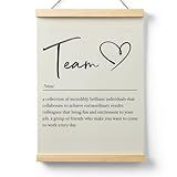 Ryeolo Team Definition Wooden Poster Hanger Frame 12.5x17 Inch,Inspirational Team Noun Office Poster Hanger Frame,Office Hanging Wall Art,Team Gift For Boss Employees Women Best Mom Coworker Office