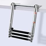 Boat Ladder,Stainless Steel Telescoping Folding Heavy Duty Pontoon Swim Boarding Ladder for Outboards,Yacht,Marine Fishing Boat