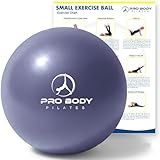ProBody Pilates Ball 9 Inch - Small Exercise Ball for Stability, Barre, Core, Ab Workouts, Yoga, & Physical Therapy (Indigo)