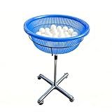 TNZMART Ping Pong Pickleball Ball Holder, Height Adjustable Ping Pong Storage Basket, Portable Table Tennis Ball Container with Wheels for Training, Practice