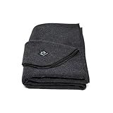 Arcturus Military Wool Blanket - Warm, Thick, Washable - Great for Outdoors, Camping, Stadium Blanket, Picnics, Travel - Car & Bushcraft Survival Kits, Large 64in x 88in 4.5 lb (Charcoal