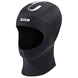 Neoprene Wetsuit Hood Scuba Diving Hood 3MM 5MM for Men Women Youth, Bib Dive Cap Surfing Thermal Hood for Kayaking Snorkeling Swimming Sailing Canoeing Water Sports (3mm Black, L)