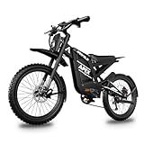 Electric-Dirt-Bike for Adults with Peak-3000W Brushless Motor and 48V 32AH Battery Max 37MPH and 80Miles, Adult Electric-Mountain-E-Bike Motorcycle with Fat Tire for Snow, Sand and Commuting, White