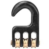 Joyzan Windsurf Rigging Pulley Hook, 3 Roller Windsurfing Wheel Strong Heavy Duty Aluminium Alloy Surf Hardware Accessory Replacement Universal Sail Ship Surfing Outdoor Water Sports Boat Rowing Black