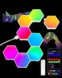 JIMIMORO Hexagon LED Light Panels 8 Pack – RGB Wall Decor Lights with Music Sync, App & Remote – Modular Home & Christmas Decor for Bedroom, Living Room, and Room Decor