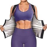 Junlan Sauna Suit Vest Waist Trainer for Women Zipper Sweat Tank Top Shaper