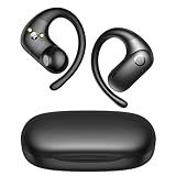 kurdene Wireless Earbuds 5.4 Bluetooth Headphones Sport, Open Ear Buds with Deep Bass Sound, 60Hrs Playtime Earphones Secure Fit for Earhooks for Running, Meeting, Workout-Black