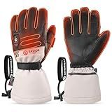 SAVIOR HEAT Heated Gloves for Men Women 2.0, App Electric Rechargeable Ski Gloves with 3M Thinsulate, PD 20W Fast Charging & 12H Runtime, Waterproof Goatskin Skiing Motorcycle Hunting Outdoor (XL)