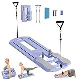 Lareko Pilates Board - 2025 Pilates Reformer Set, Multifunctional Pilates Reformer Board for Home, 5 in 1 Portable and Foldable Pilates Equipment for Women (Purple)