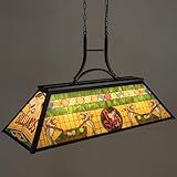 TOCHIC Pool Table Light, 48" Rustic Billiards Light Fixtures 4-Light with Tiffany-Style Shark Shade Farmhouse Chandelier Hanging Over Pool Table Game Room Man Cave Club Dining Room Kitchen Island