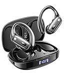 Wireless Earbuds, Sports Bluetooth 5.4 Headphones, Ear Buds with ENC Noise Canceling Mic, 80Hr Playtime Earphones, Palm-Sized, LED Power Display, IPX7 Waterproof Headset for Workout Running, Black