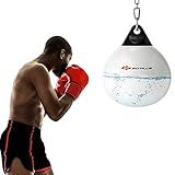 Goplus Water Aqua Bag, 21'' 180 Pound /18” 110 Pound Heavy Punching Bag with Adjustable Metal Chain, Water Injection Hose, Boxing Training Bag for Adults Fitness, MMA (White-21”, 180LBS)