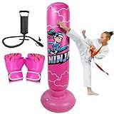 Onirii Kids Inflatable Punching Bag,66 Inch Large Stable Kids Inflatable Boxing Bag Toy Set with Gloves,Great Gifts for Boys & Girls Age 6-12 for Taekwondo,MMA and Practicing Karate