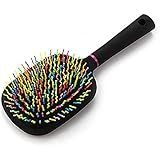 EudoUS 1000RB Rainbow Paddle Mane and Tail Brush Detangler Plastic Forky Comb for Horses