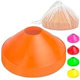 GoSports Agility Training Sport Cone 20 Pack with Tote Bag - Low Profile Field Markers for Kids and Adults