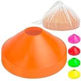 GoSports Agility Training Sport Cone 20 Pack with Tote Bag - Low Profile Field Markers for Kids and Adults