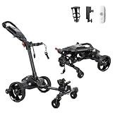 Icango caddy G3 Electric Golf cart,Electric Golf Push Cart Auto Follow You, 45 Holes Battery,Remote/APP/Manual Control,Anti-Tipping,Electric Golf Push cart with Remote,Umbrella,& Phone Holder