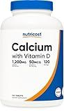 Nutricost Calcium with Vitamin D, 240 Tablets - Calcium (1200mg) Vitamin D (50mcg) Per Serving - Non-GMO, Gluten Free