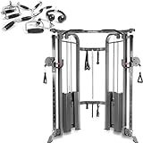 XMARK Functional Trainer Cable Machine, Cable Crossover, All-in-One Gym Equipment, Upgraded Trainer Attachments