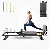 Buytime Pilates Reformer Machine, 91" Foldable Reformer Pilates Machine with Jumpboard and Wire Spings, Reformer Pilates Machine for Home Gym, Black