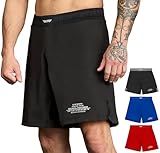 Elite Sports Men's Black Jack Series Fight Shorts, Large