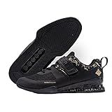 MANUEKLEAR Strong Anti-Slip Deadlift Lifting Squat Shoes for Men, Professional Training Weightlifting Shoes for Men and Women with Rubber Non-Slip Sole Obsidian Black