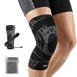 BlissTao Wrestling Knee Pad, BJJ Knee Sleeve with Detachable Straps – Anti-Slip Compression Brace with Full Knee Cap Protection – for BJJ, Judo, MMA, Basketball, Tennis & Running Sports. (Size L)