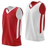 Liberty Imports Reversible Men's Mesh Athletic Basketball Jersey Single for Team Scrimmage (Red/White, Medium)