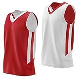 Liberty Imports Reversible Men's Mesh Athletic Basketball Jersey Single for Team Scrimmage (Red/White, Large)