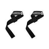 Lifting Wrist Straps For Weightlifting, Bodybuilding, Powerlifting, Strength Training, & Deadlifts - Padded Neoprene with 18" cotton (Black - No Padding)