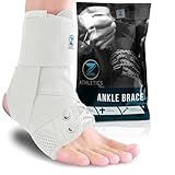 Z ATHLETICS Ankle Brace for Women & Men - Lace Up Adjustable Support with Side Stabilizers for Sprained Ankle, Achilles Tendonitis Relief | Basketball, Volleyball, Running & Sports Recovery