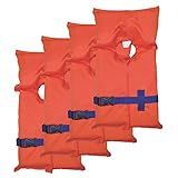 Stearns 4-Pack of PFD Life Vests, USCG-Approved Type II Life Jackets, Universal Size, Flotation Vests for Boat & Swim Safety
